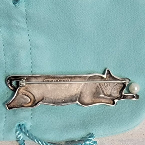 Vintage TIFFANY & CO. Sterling Silver Cat Pin - Picture 6 of 7